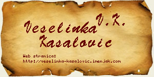 Veselinka Kasalović vizit kartica